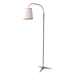 Lampadaire Vintage en laiton doré. Vers 1970.