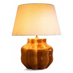 Lampe "Orange fleury" en grès.