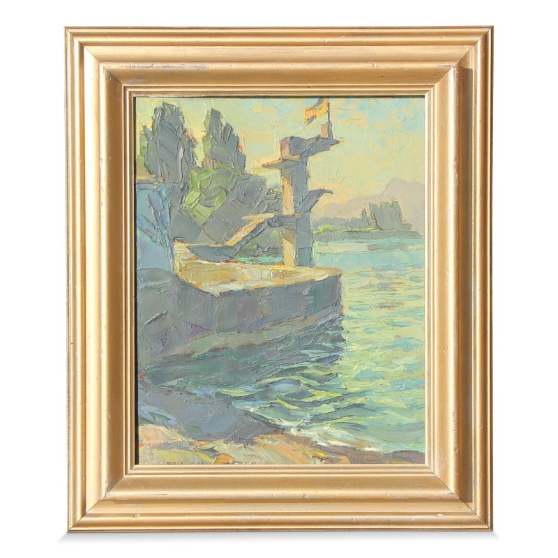 Huile sur bois "Le plongeoir" de Paul - Emile Wyss (1888 - 1987). - Moinat - Gemälden - Landschaften Huile sur bois "Le plongeoir" de Paul - Emile Wyss (1888 - 1987). - Moinat - Gemälden - Landschaften