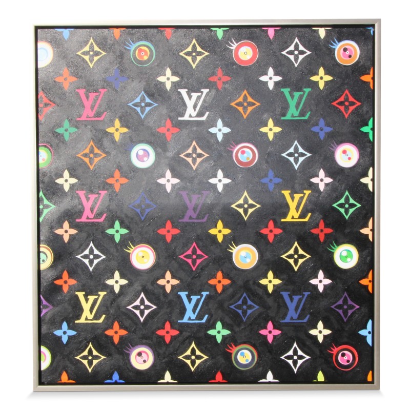 Tableau "Louis Vuitton"de Takashi Murakami, monogram multicolore. - Moinat - Painting - Miscellaneous