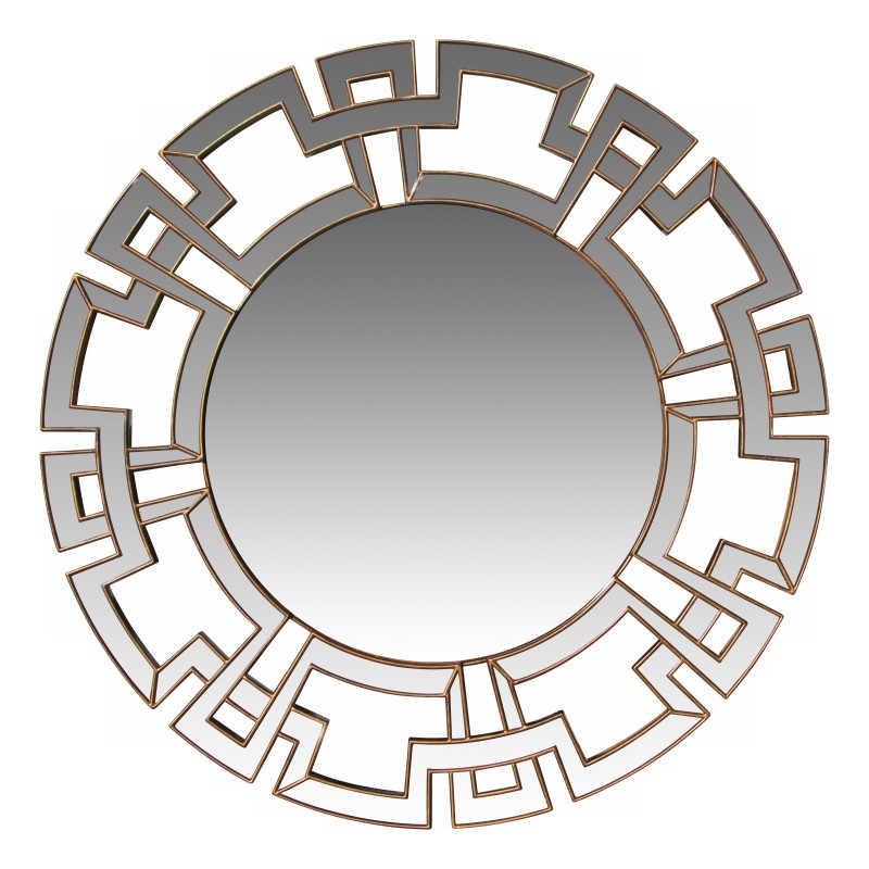 Miroir "Ying Yang" sur un cadre marron. - Moinat - Зеркала