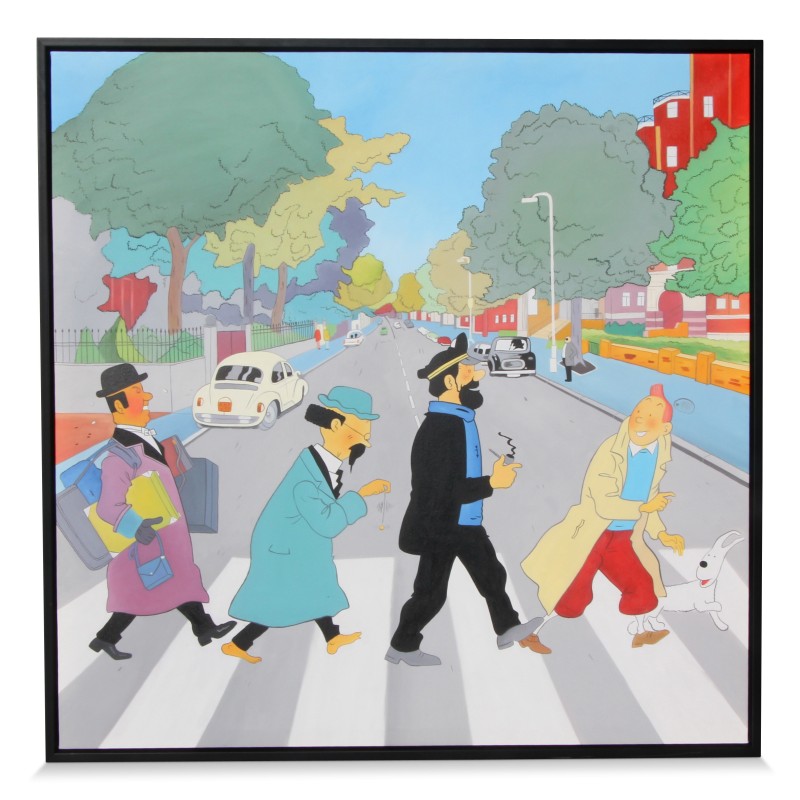 Tableau "Tintin Abbey Road". - Moinat - Painting - Miscellaneous