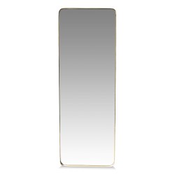 Miroir rectangulaire avec cadre métal chromé or.