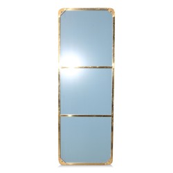 Miroir rectangulaire avec cadre métal chromé or.