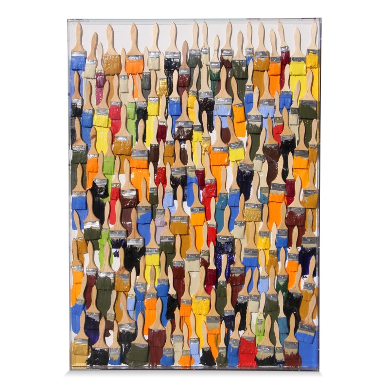 Tableau "Les pinceaux" de style Arman. - Moinat - Painting - Miscellaneous