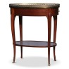 Chevet ovale en acajou "Maiffert-Amos" , plateau marbre avec galerie bronze. - Moinat - End tables, Bouillotte tables, 床头桌, Pedestal tables