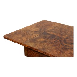 Table à écrire en noyer avec abattant, deux tiroirs. Vers 1830. Suisse.