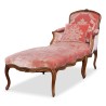 Chaise longue avec repose pied Louis XV en noyer - Moinat - Fauteuils