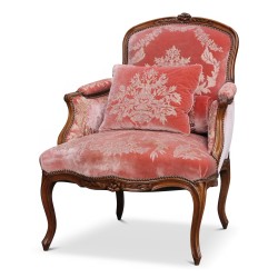 Chaise longue avec repose pied Louis XV en noyer
