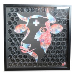 Tableau "New orange / Black vache" de Marc Mazuir.