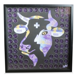 Tableau "La vache à mille francs, marguerite" de Marc Mazuir.