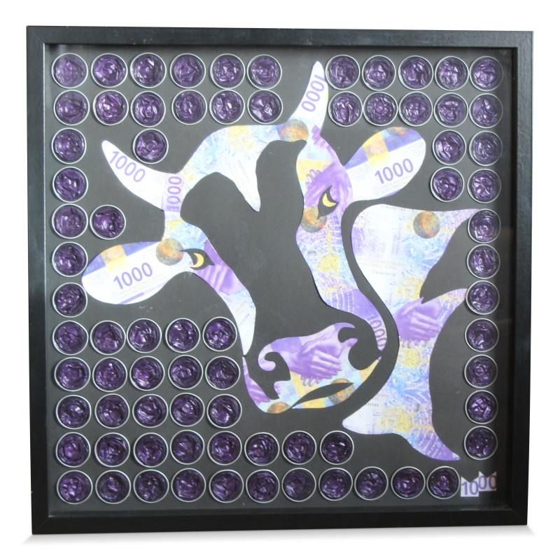 Tableau "La vache à mille francs" de Marc Mazuir. - Moinat - 画 - 各种的