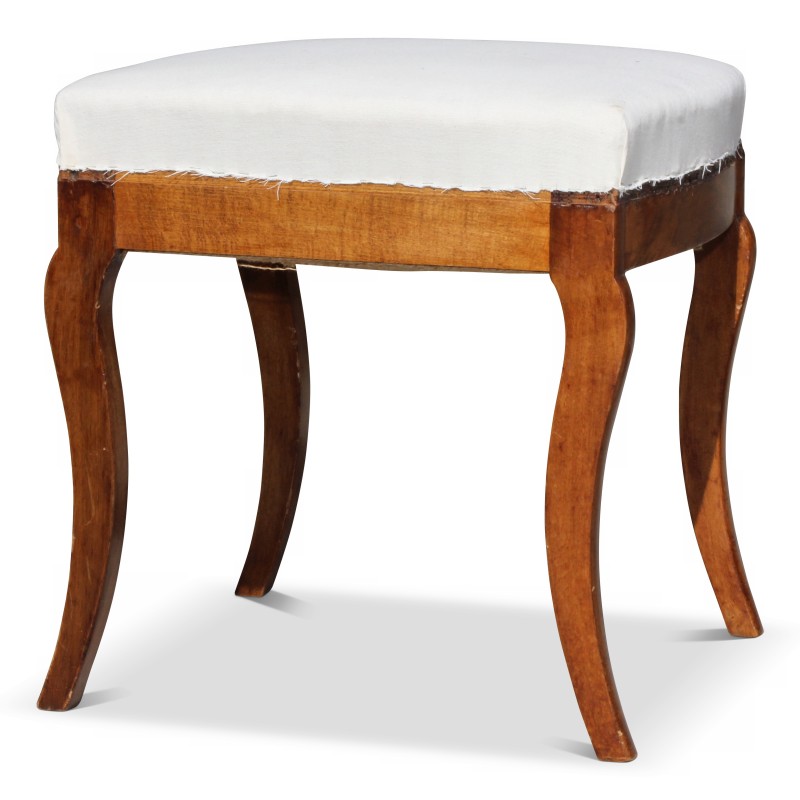 Tabouret Louis Philippe en noyer garni de blanc. - Moinat - Табуреты, Сиденья, Пуфы Tabouret Louis Philippe en noyer garni de blanc. - Moinat - Табуреты, Сиденья, Пуфы