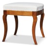 Tabouret Louis Philippe en noyer garni de blanc. - Moinat - Tabourets, Banquettes, Poufs