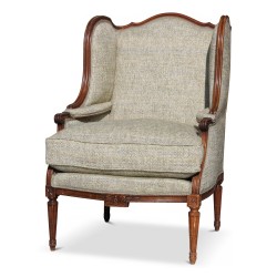 Paire de bergères Louis XVI en noyer