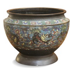 Vase cloisonné sans fond. Canton. Chine. Vers 1850.