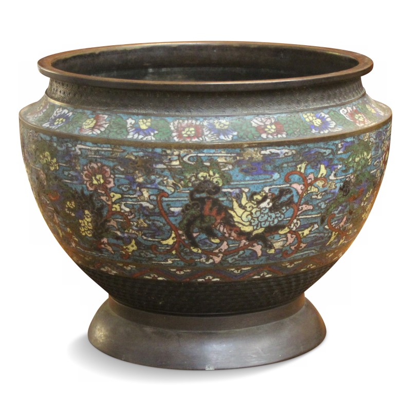 Vase cloisonné sans fond. Canton. Chine. Vers 1850. - Moinat - Schachtel, Urnen, Vasen