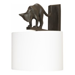 “Lili” cat wall light in brown patinated bronze with …