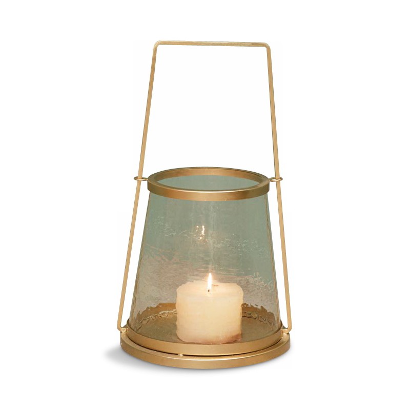 Photophore en verre martelé et structure métal doré. - Moinat - Decorating accessories Photophore en verre martelé et structure métal doré. - Moinat - Decorating accessories