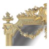 Miroir Louis XVI en bois doré décor frises de godrons et perles - Moinat - Glaces, Miroirs