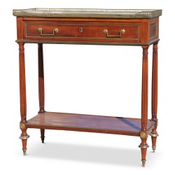 Desserte Louis XVI en acajou, placage d acajou et filets de marqueterie