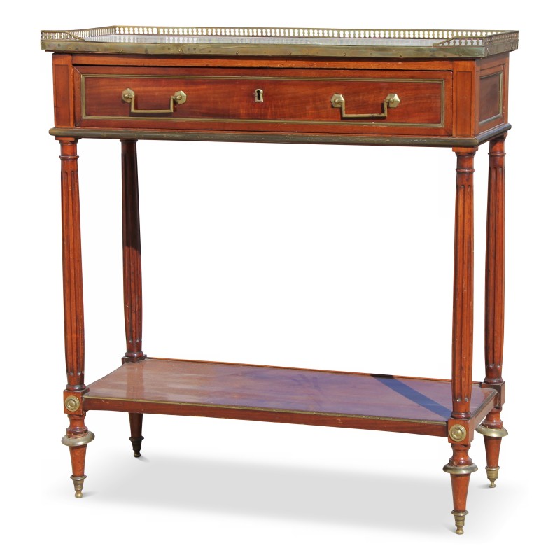 Desserte Louis XVI en acajou et filets laiton. - Moinat - Consoles, Dessertes, Dos de canapé