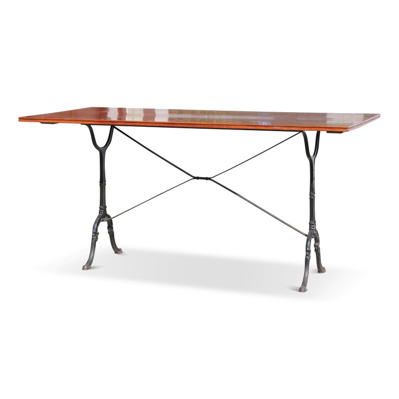 Table de bistrot en bois naturel avec piétement en fonte. - Moinat - Tables de salle à manger