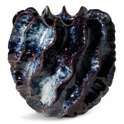 Vase bleuté "Méandre" en céramique.