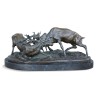 Bronze "Combat de cerfs" de Pierre -Jules MENE (1810 - 1879) sur une terrasse en marbre - Moinat - Bronzes