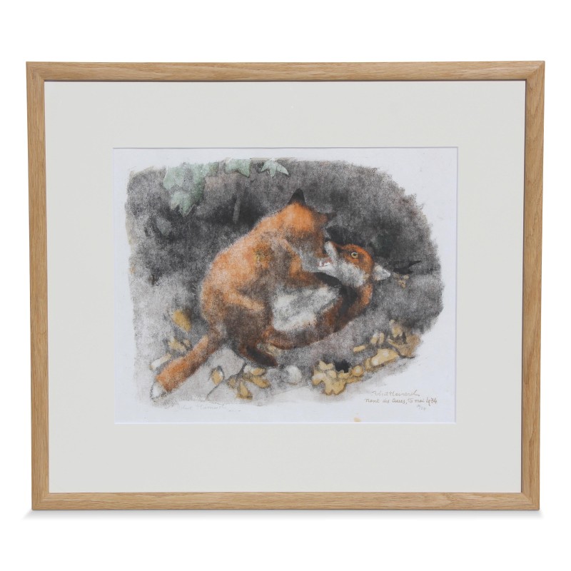 Tableau "Renard" signé Robert Hainard (1906-1999). Suisse. - Moinat - 画 - 各种的