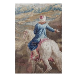 Tapisserie Aubusson "Scène champêtre" finement tissé (lin, soie)