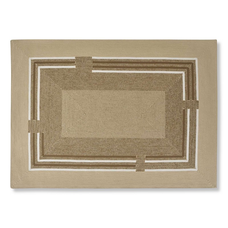 Tapis "Disco Noisette" en fibre synthétique avec un dossier latex. - Moinat - Rugs