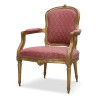 Paire de fauteuils Louis XVI "Pelle de bêche" en hêtre bois doré - Moinat - 扶手椅