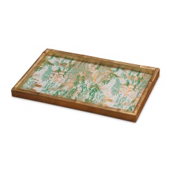 Plateau rectangulaire "décor végétal" laqué.