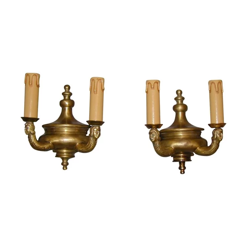 Paire d'appliques en bronze “Personnages”. - Moinat - Appliques murales