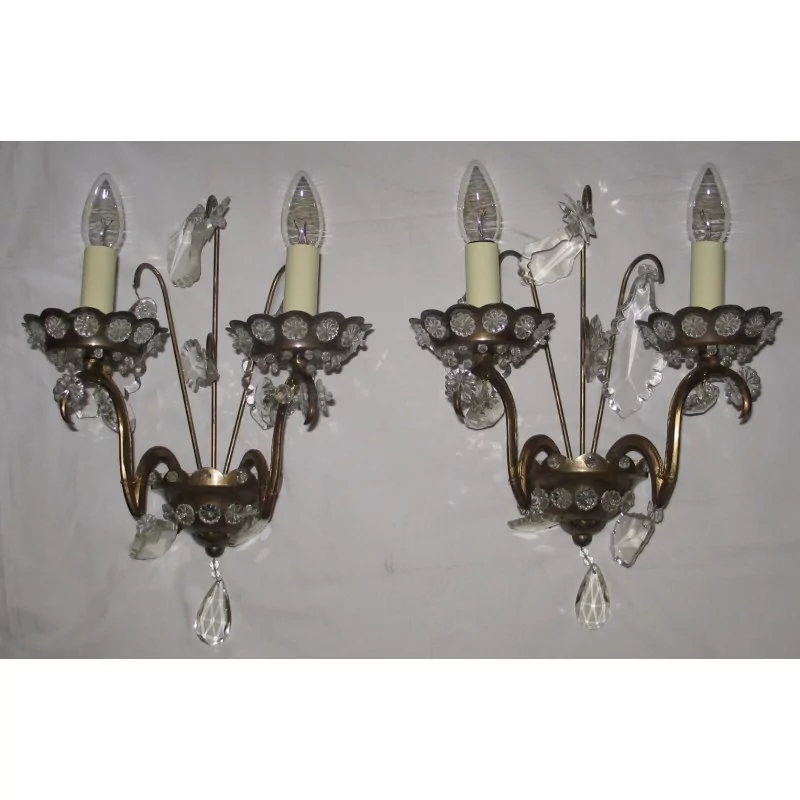 Paire d'appliques Bagues à Paris, en laiton bronzé et … - Moinat - Appliques murales Paire d'appliques Bagues à Paris, en laiton bronzé et … - Moinat - Appliques murales