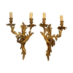 Paire d'appliques Louis XV “Perroquet”, en bronze à 2 …