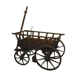 Patinated wooden chariot