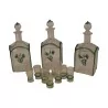 3 Carafes with “Raisin” decoration and 9 glasses. 19th century. - Moinat - Carafes