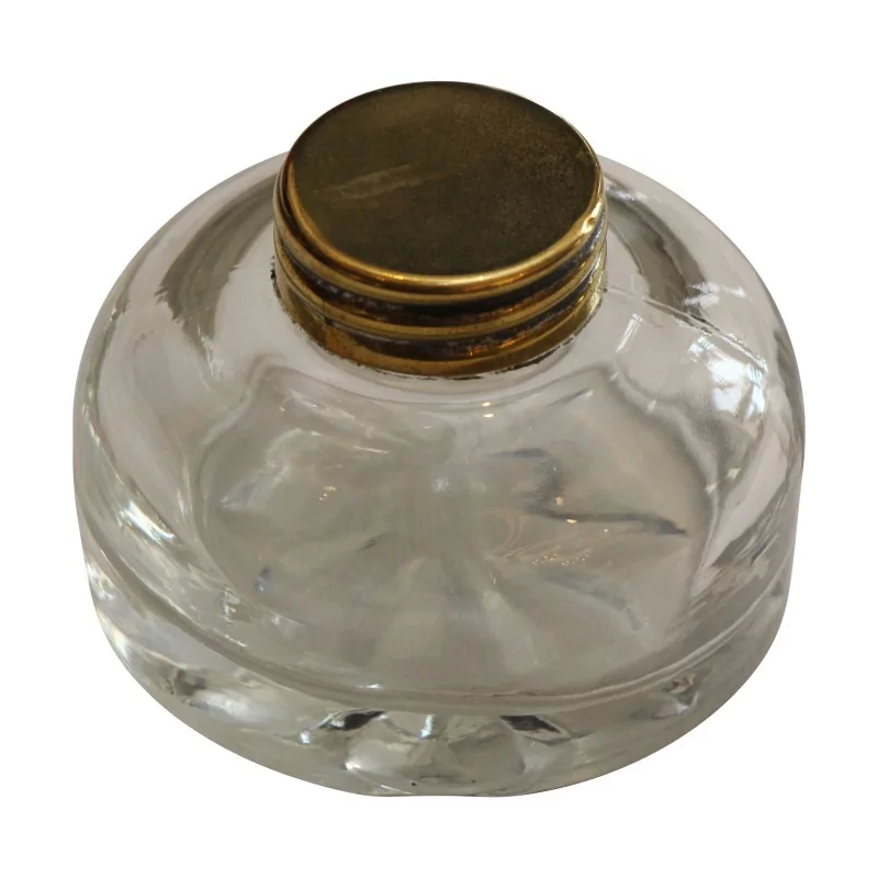 Encrier en cristal avec bouchon en laiton. 19ème siècle. - Moinat - Accessoires intérieurs