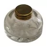 Encrier en cristal avec bouchon en laiton. 19ème siècle. - Moinat - Accessoires intérieurs
