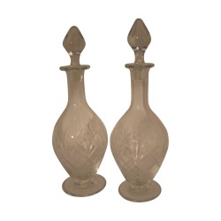Paire de carafes anciennes en cristal. 20ème siècle