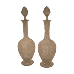 Paire de carafes anciennes en cristal. 20ème siècle