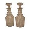 Paire de carafes anciennes en cristal. 20ème siècle - Moinat - Carafes