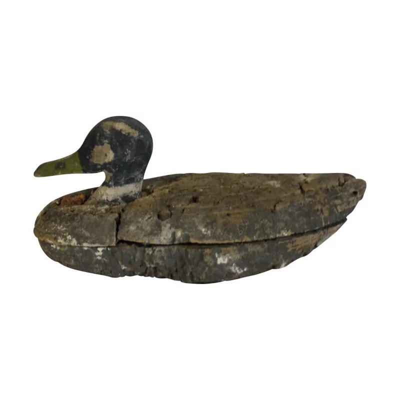 Canard colvert “Appelant” en bois peint. Fin 19ème siècle. - Moinat - Accessoires de décoration