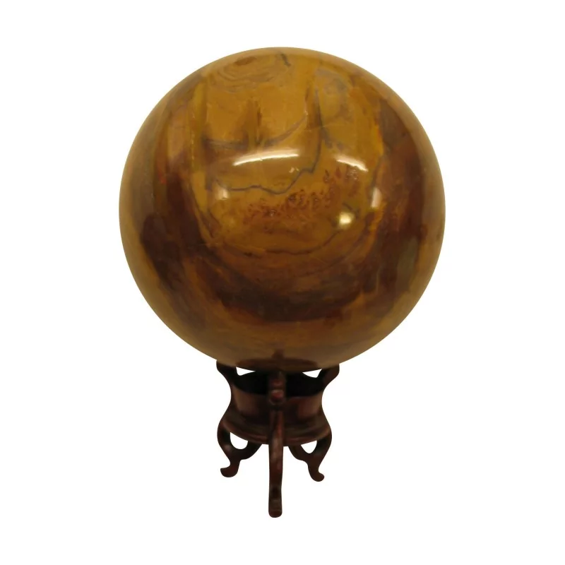 Cat's eye ball with base. 20th century - Moinat - A TROUVER