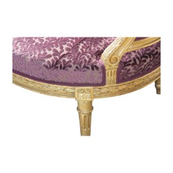 Salon Louis XVI en bois doré avec 1 canapé et 4 fauteuils