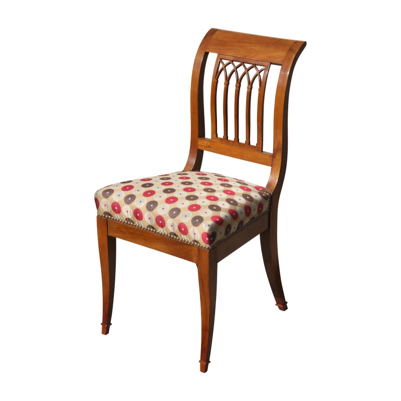 6er-Set Directoire-Stühle in Nussbaum hell mit Sitz … - Moinat - Stühle 6er-Set Directoire-Stühle in Nussbaum hell mit Sitz … - Moinat - Stühle