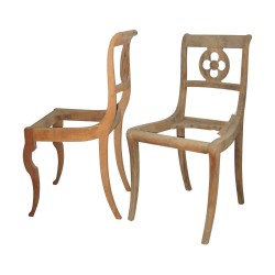 2 Chaises Louis - Philippe anciennes en bois de noyer. 20ème