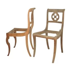 2 old Louis - Philippe chairs in walnut wood. 20th …